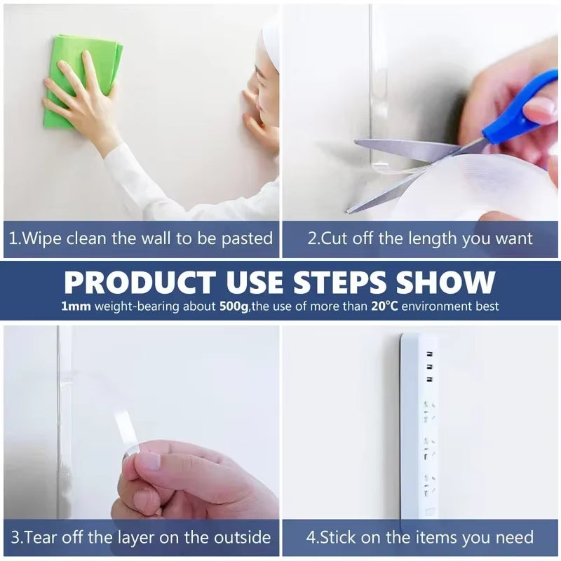 Ultra-Strong Double Sided Adhesive Monster Tape Home Appliance Waterproof Wall Stickers Home Improvement Resistant Tapes