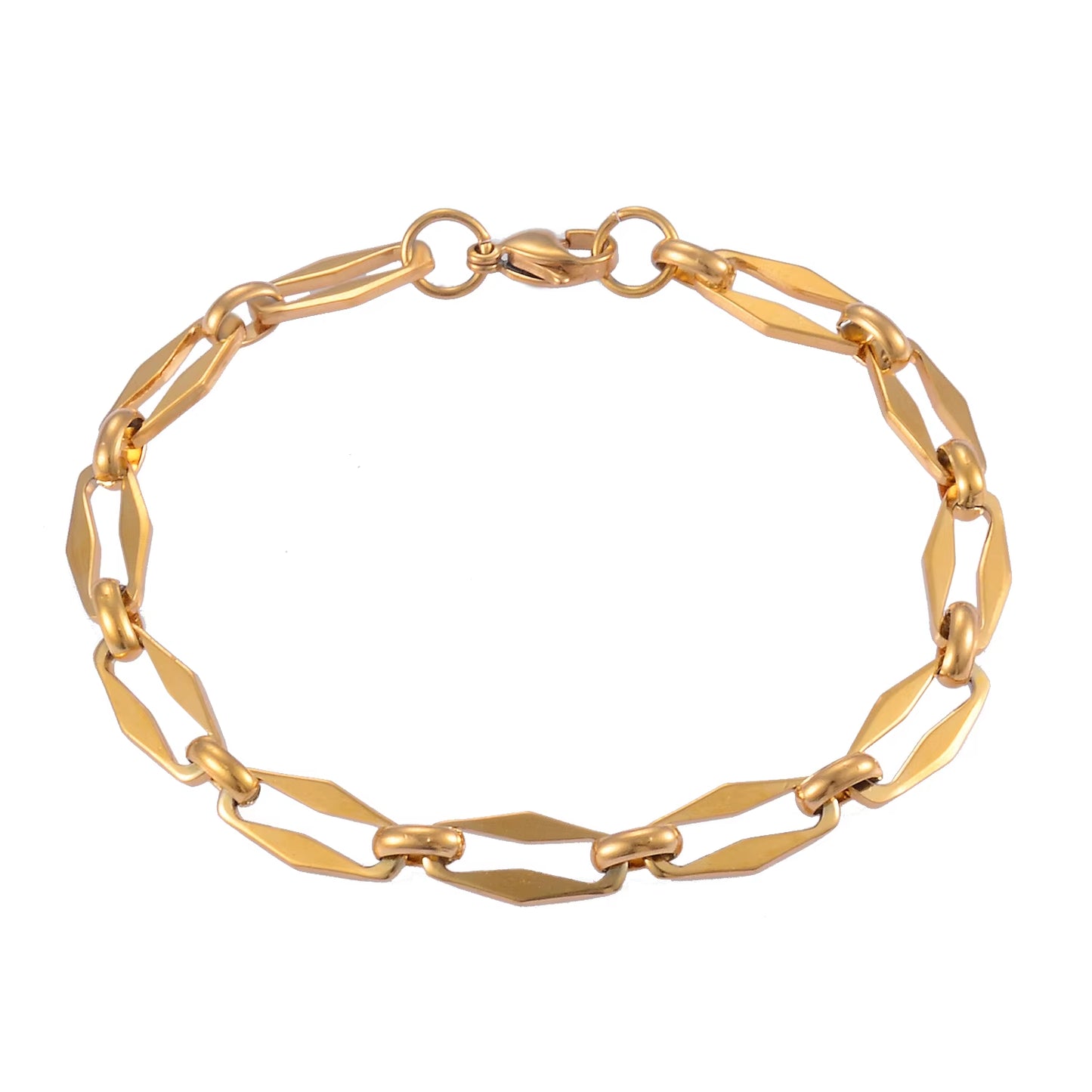 New Stainless Steel Bracelet Gold Color Personality Men'S and Women'S Jewelry Popular Hip Hop