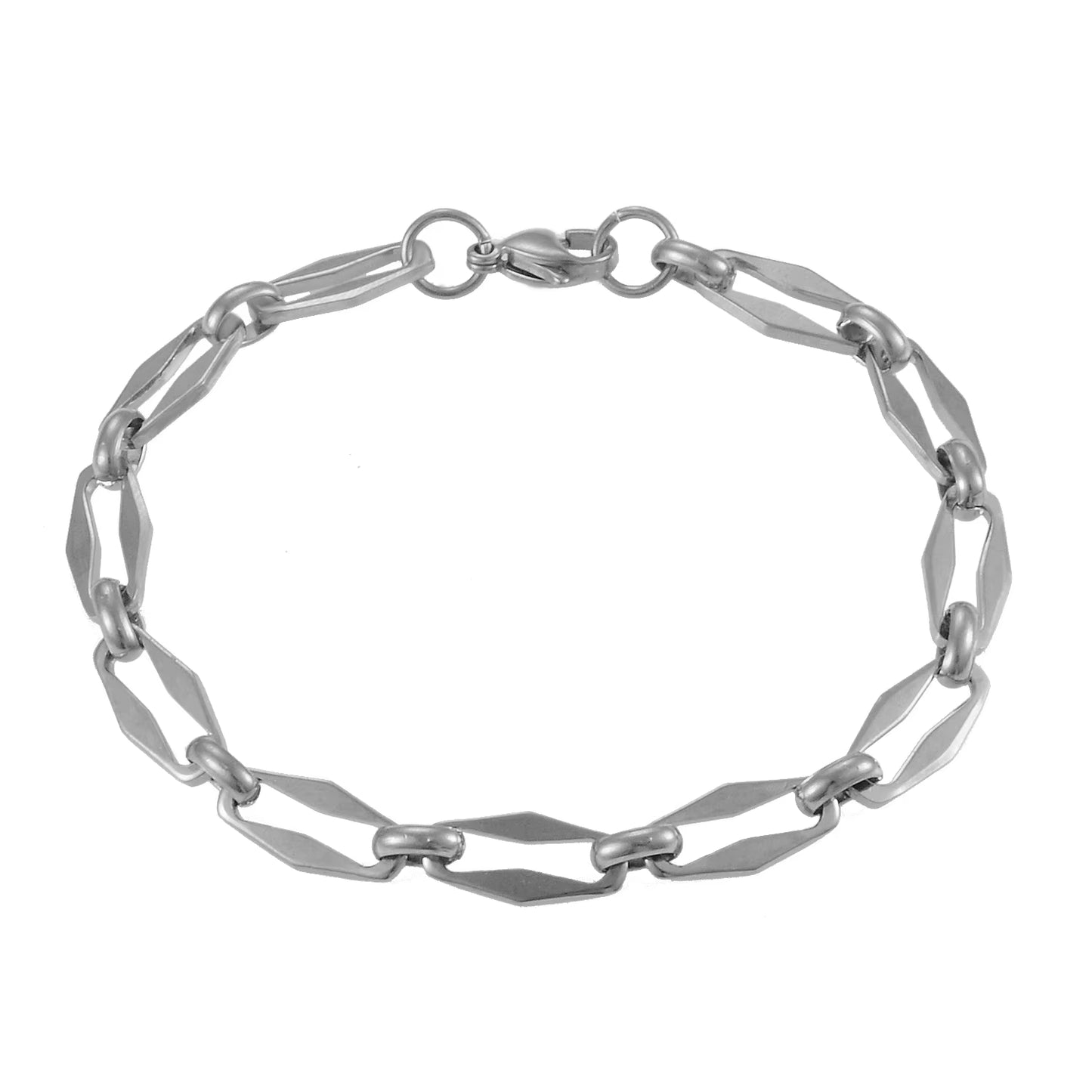 New Stainless Steel Bracelet Gold Color Personality Men'S and Women'S Jewelry Popular Hip Hop