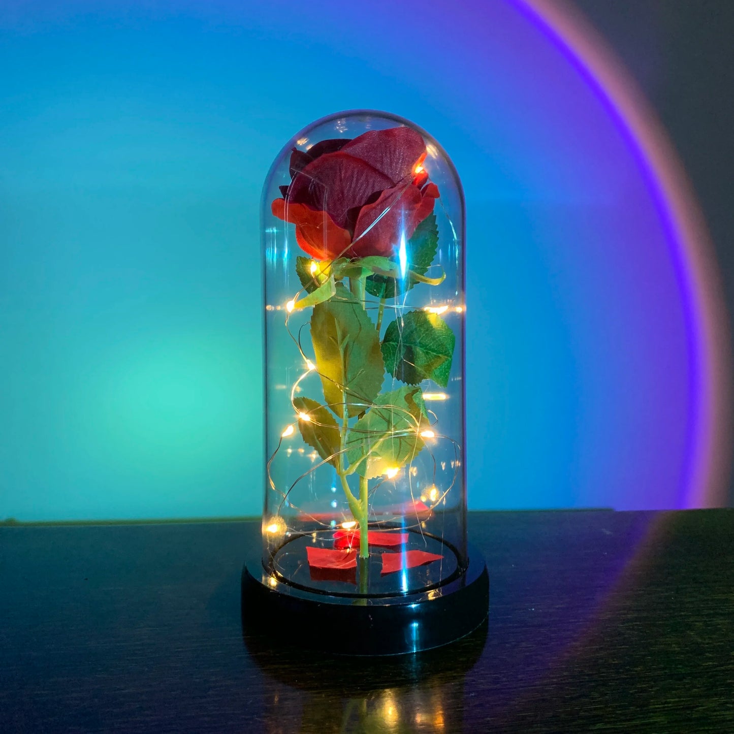 2025 LED Enchanted Galaxy Rose Eternal 24K Gold Foil Flower with Fairy String Lights in Dome for Christmas Valentine'S Day Gift