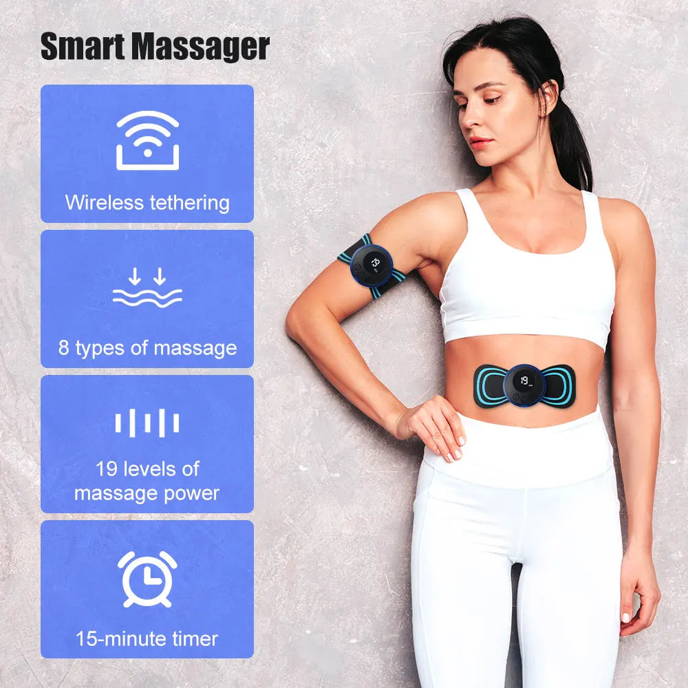 EMS Neck Massager Rechargeable Cervical Neck massager Back and Neck massage Pulse Mussle Stimulator Portable Body mini massager