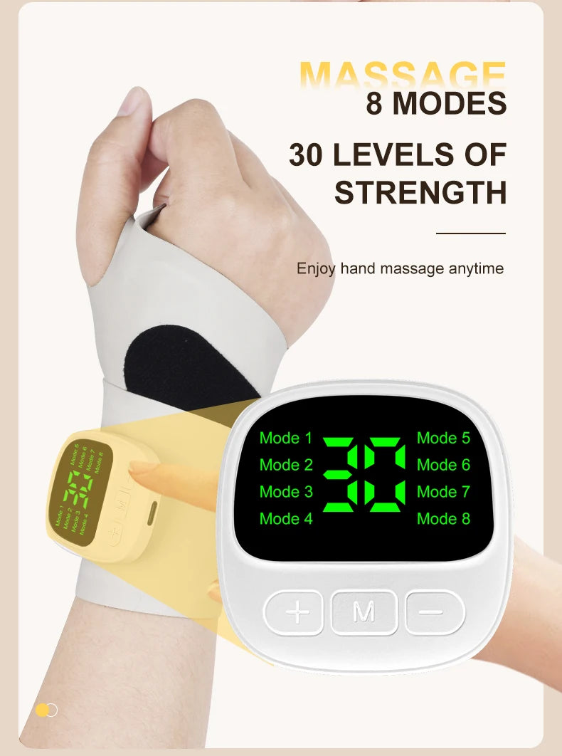 Electric Cordless Wrist Massager USB Rechargeable Vibration Relieves Tenosynovitis Massager for Carpal Tunnel Fatigue Relief