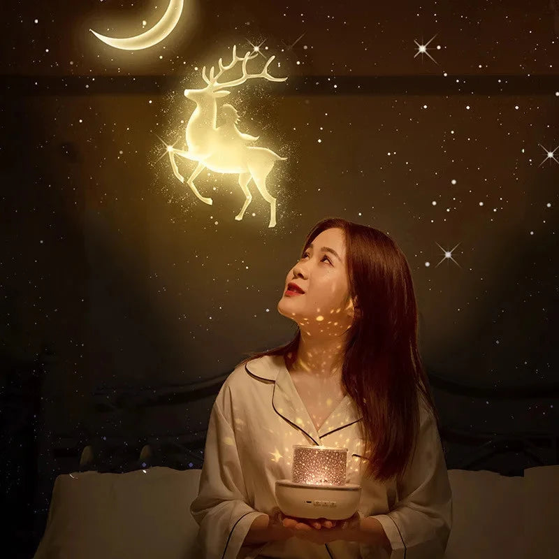 Ocean Starry Projector Small Night Light Constellation Galactic Nebula Projection Lamp 360 Degree Rotation for Children's Gift