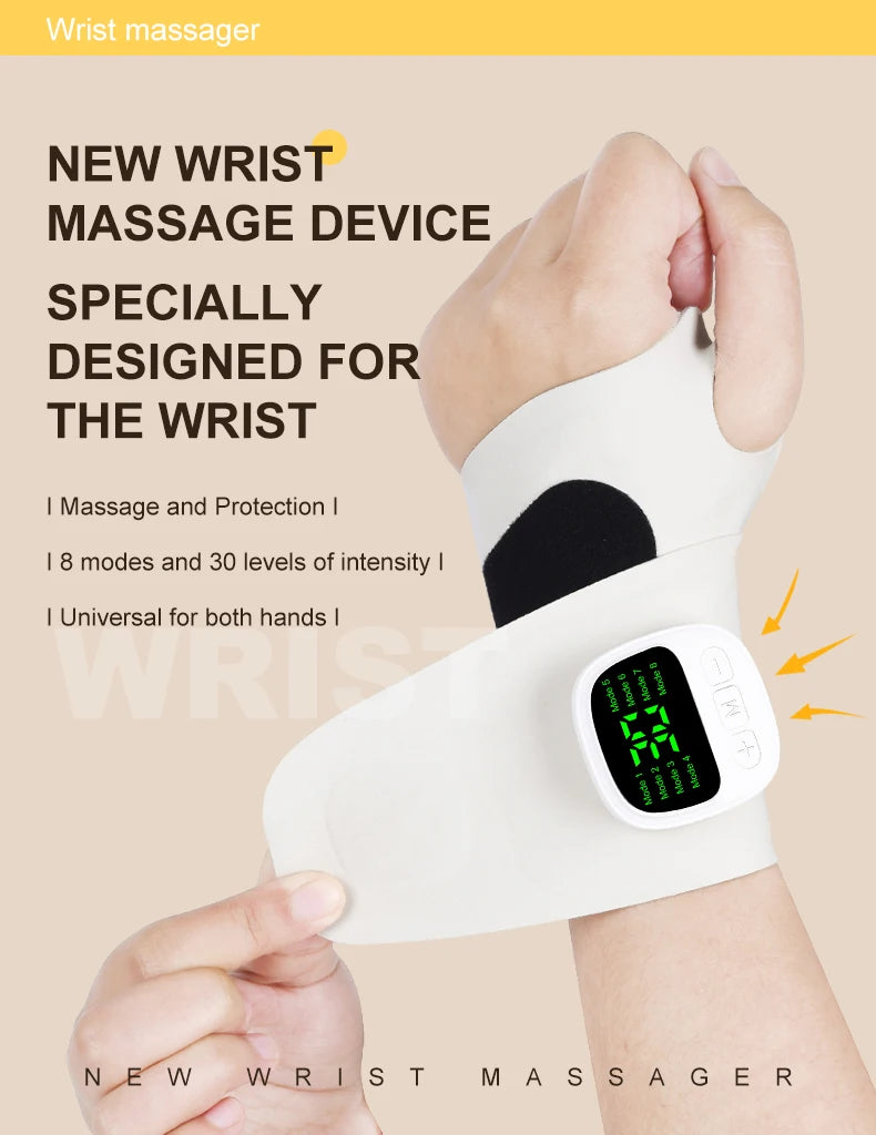 Electric Cordless Wrist Massager USB Rechargeable Vibration Relieves Tenosynovitis Massager for Carpal Tunnel Fatigue Relief