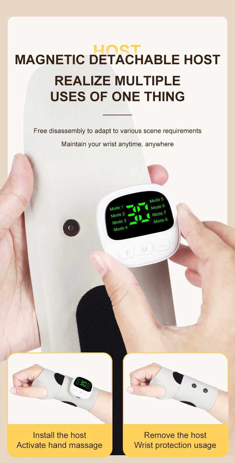 Electric Cordless Wrist Massager USB Rechargeable Vibration Relieves Tenosynovitis Massager for Carpal Tunnel Fatigue Relief