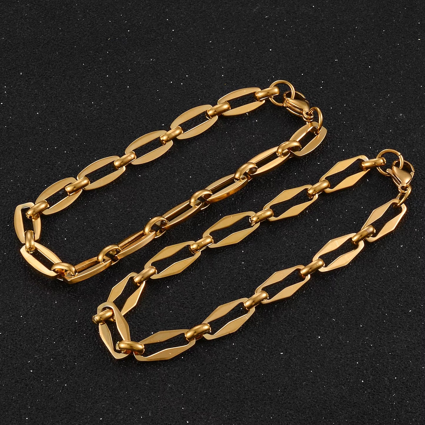 New Stainless Steel Bracelet Gold Color Personality Men'S and Women'S Jewelry Popular Hip Hop