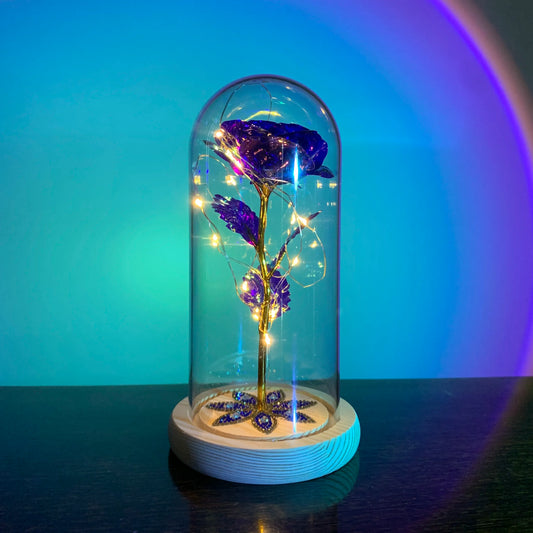 2025 LED Enchanted Galaxy Rose Eternal 24K Gold Foil Flower with Fairy String Lights in Dome for Christmas Valentine'S Day Gift